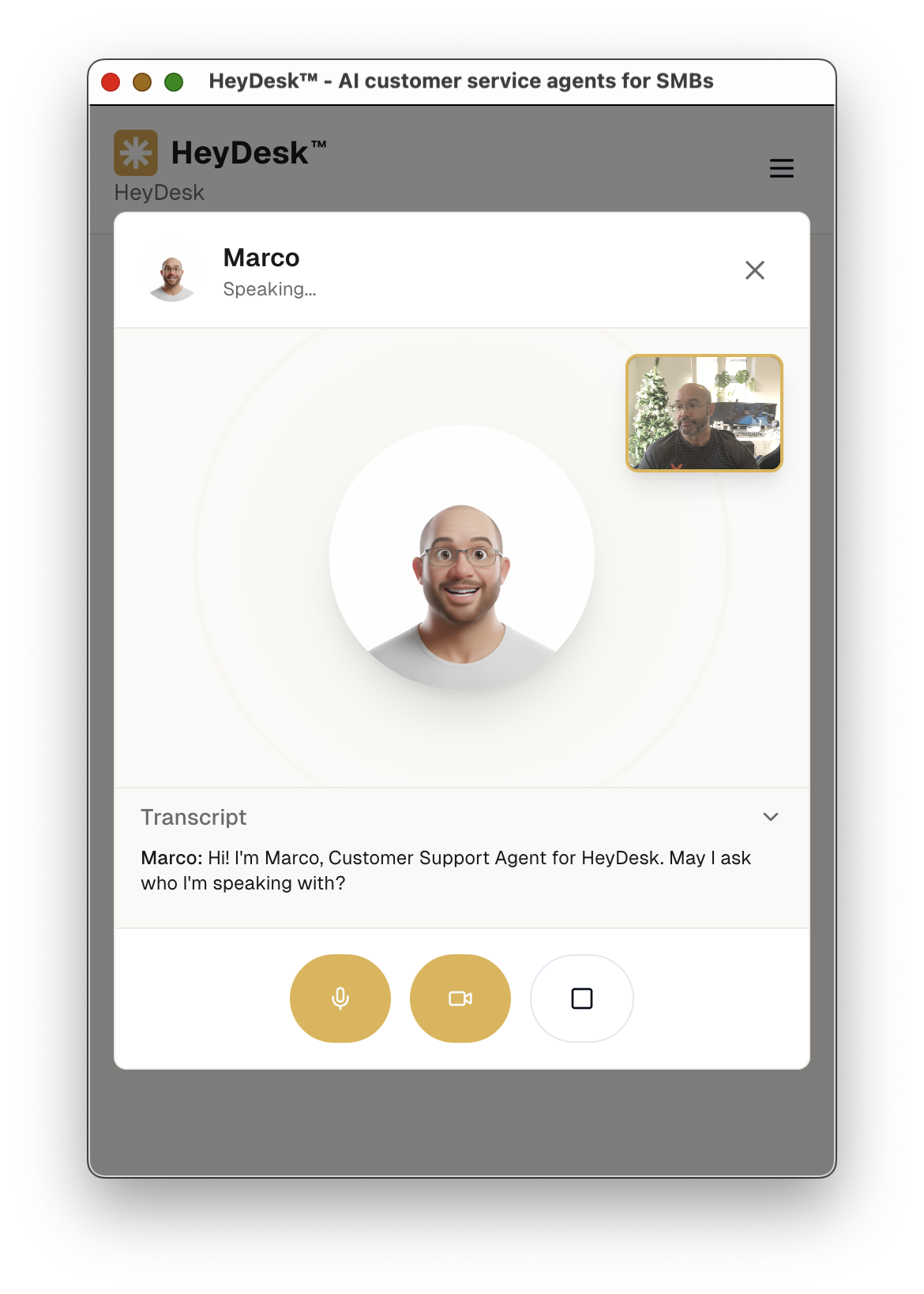 HeyDesk™ - Main product screenshot demonstrating key features and user interface