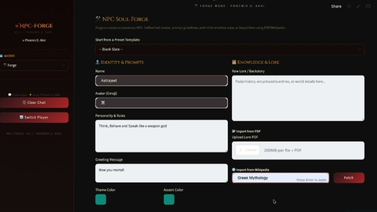 NPC-Forge v0.1 gallery image
