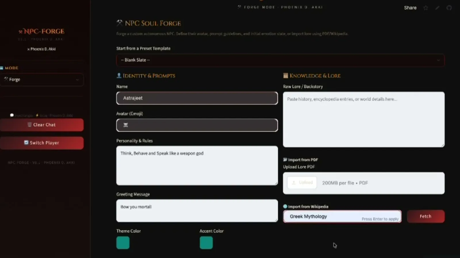 NPC-Forge v0.1 screenshot 1 (video preview)