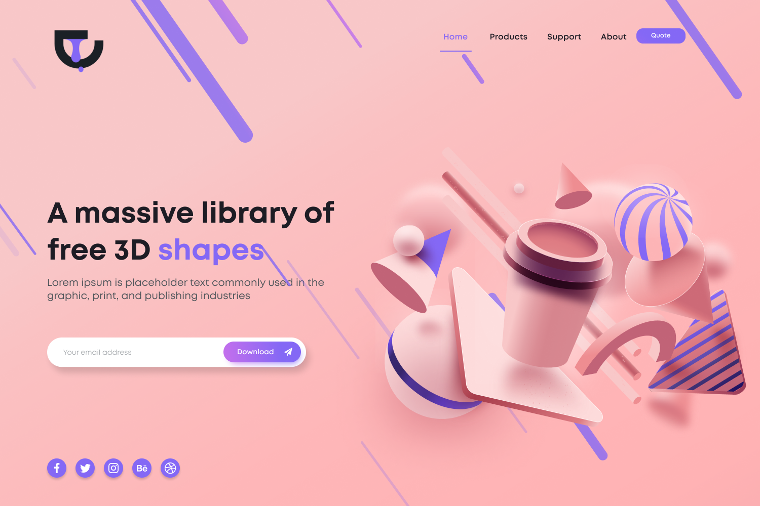 3d Shape Landing page