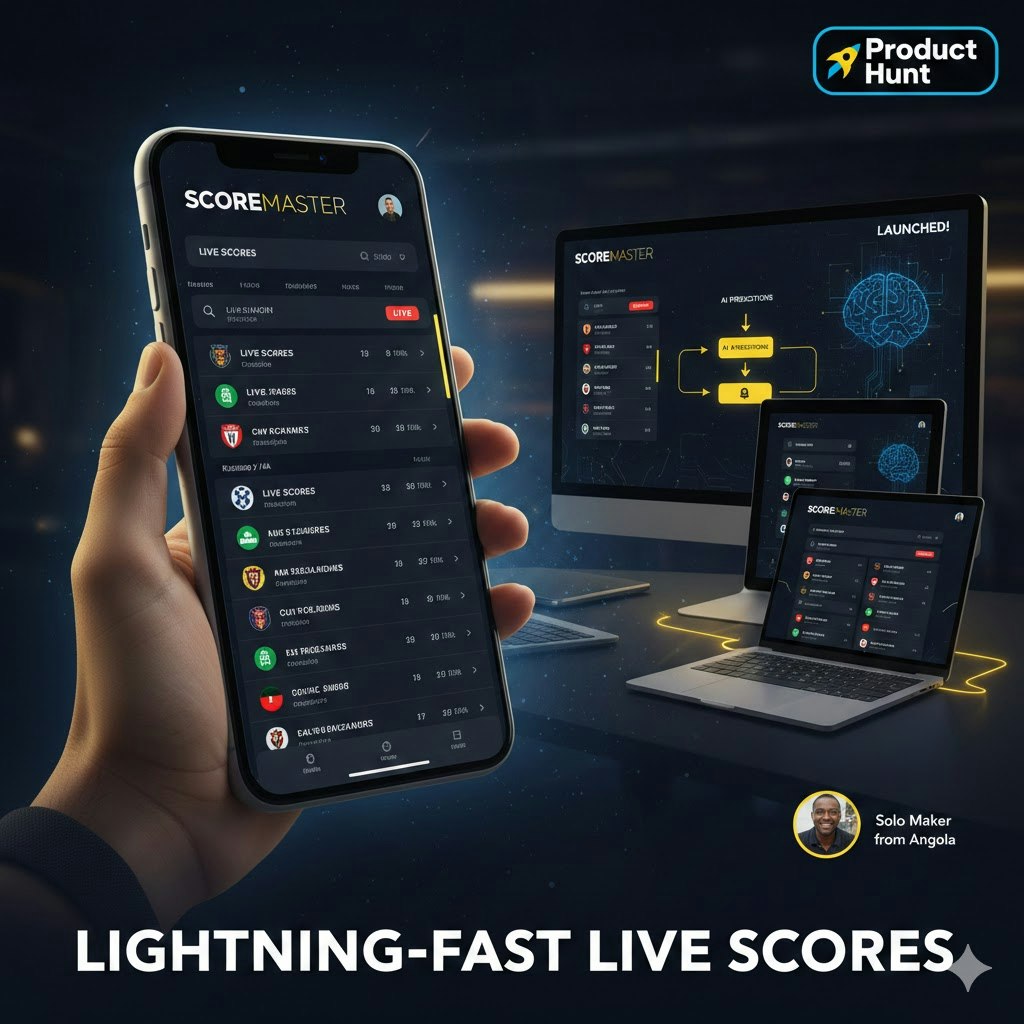 SCOREMASTER - Product Hunt launch logo and brand identity