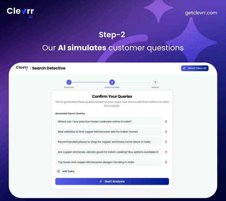 Mídia 2 de Brand Search Detective by Clevrr AI - Check if your brand visible in ChatGPT answers, FOR FREE