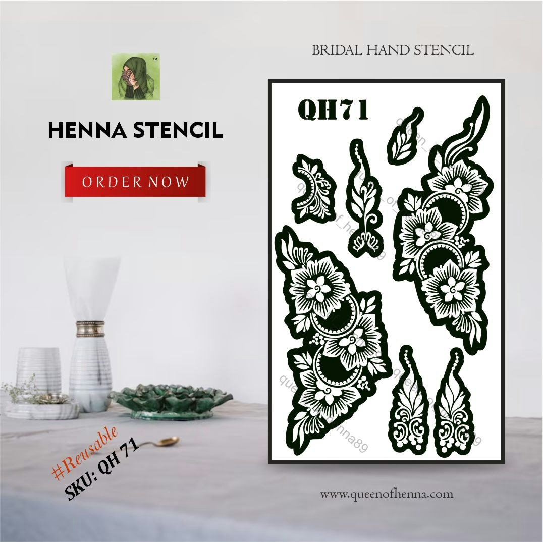 Herbruikbare henna stencil |Mehendi tattoo - Mehndi -sticker, kant -en -klare mehndi media 1