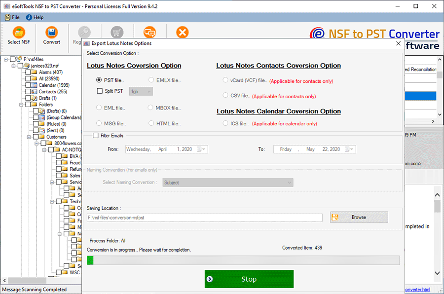Free NSF to PST Converter screenshot 1 Free NSF to PST Converter screenshot 1