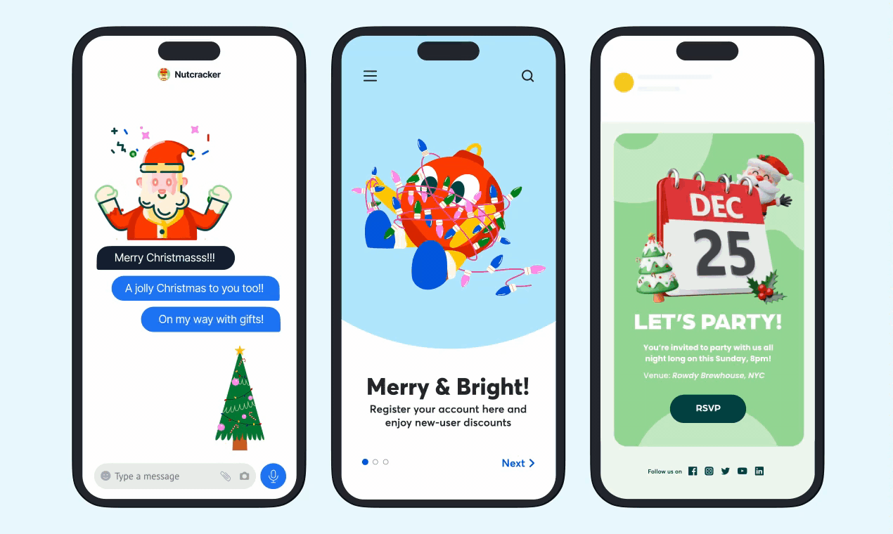 Jolly Christmas Lottie & Design Assets - 65,000 개가 넘는 크리스마스 일러스트레이션, 3D 및 로티 애니메이션 미디어 2