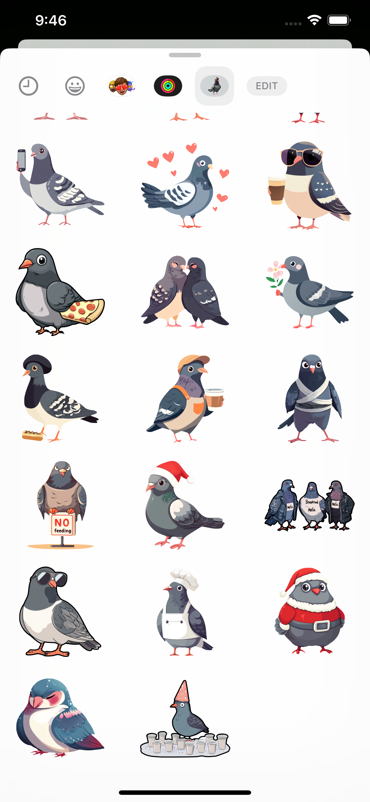 สติกเกอร์นกพิราบ - นกพิราบ, สติกเกอร์, iMessage, สติกเกอร์นกพิราบ media 2