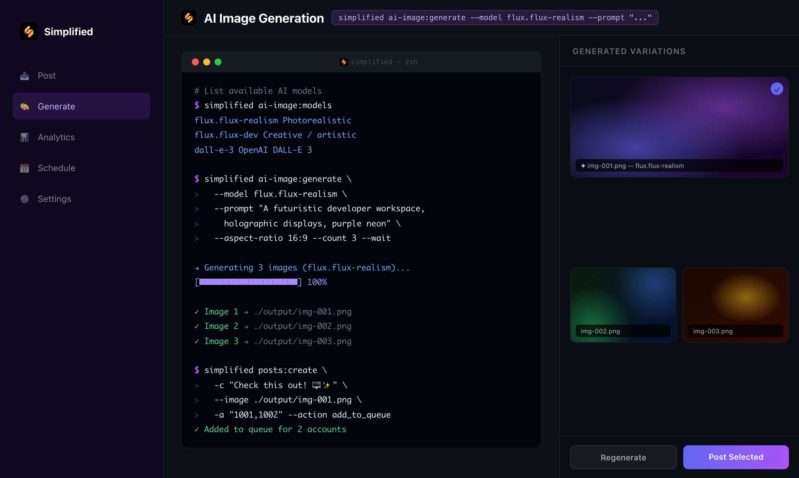 Simplified CLI gallery image