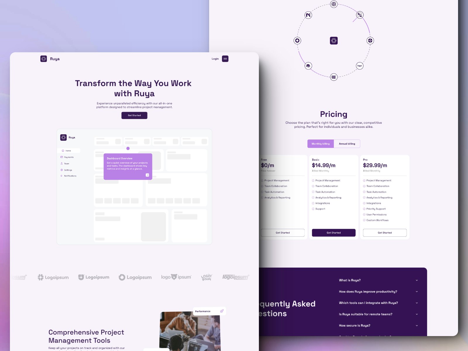Ruya - Ücretsiz SaaS web sitesi şablonu medya 4