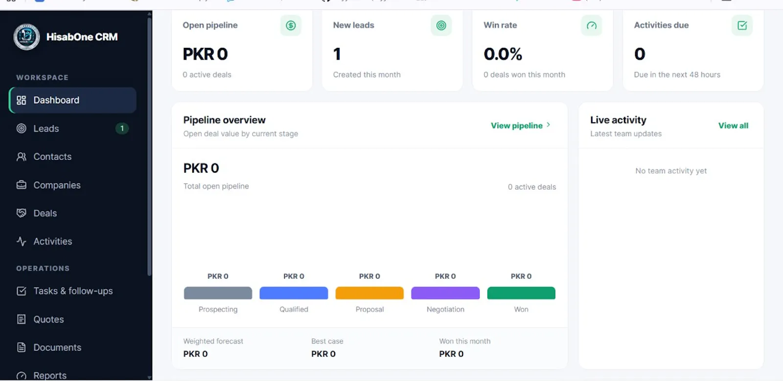 HisabOne CRM screenshot 2