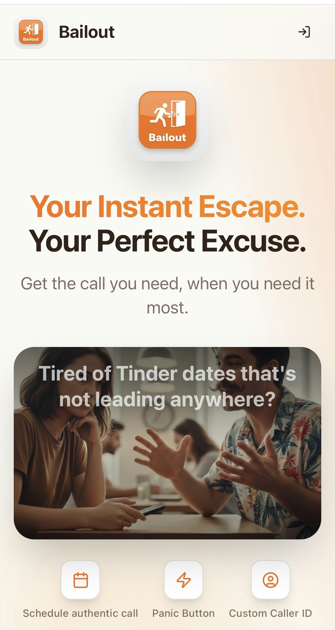 Bailout - Main product screenshot demonstrating key features and user interface