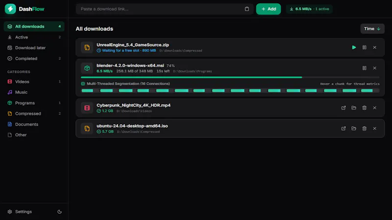 Modern and simpler IDM alternaitve screenshot 1