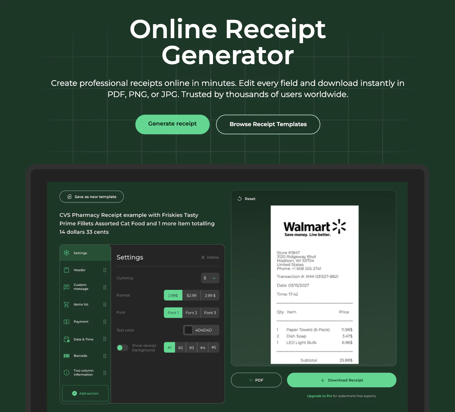 Any Receipt Generator 대표 미리보기