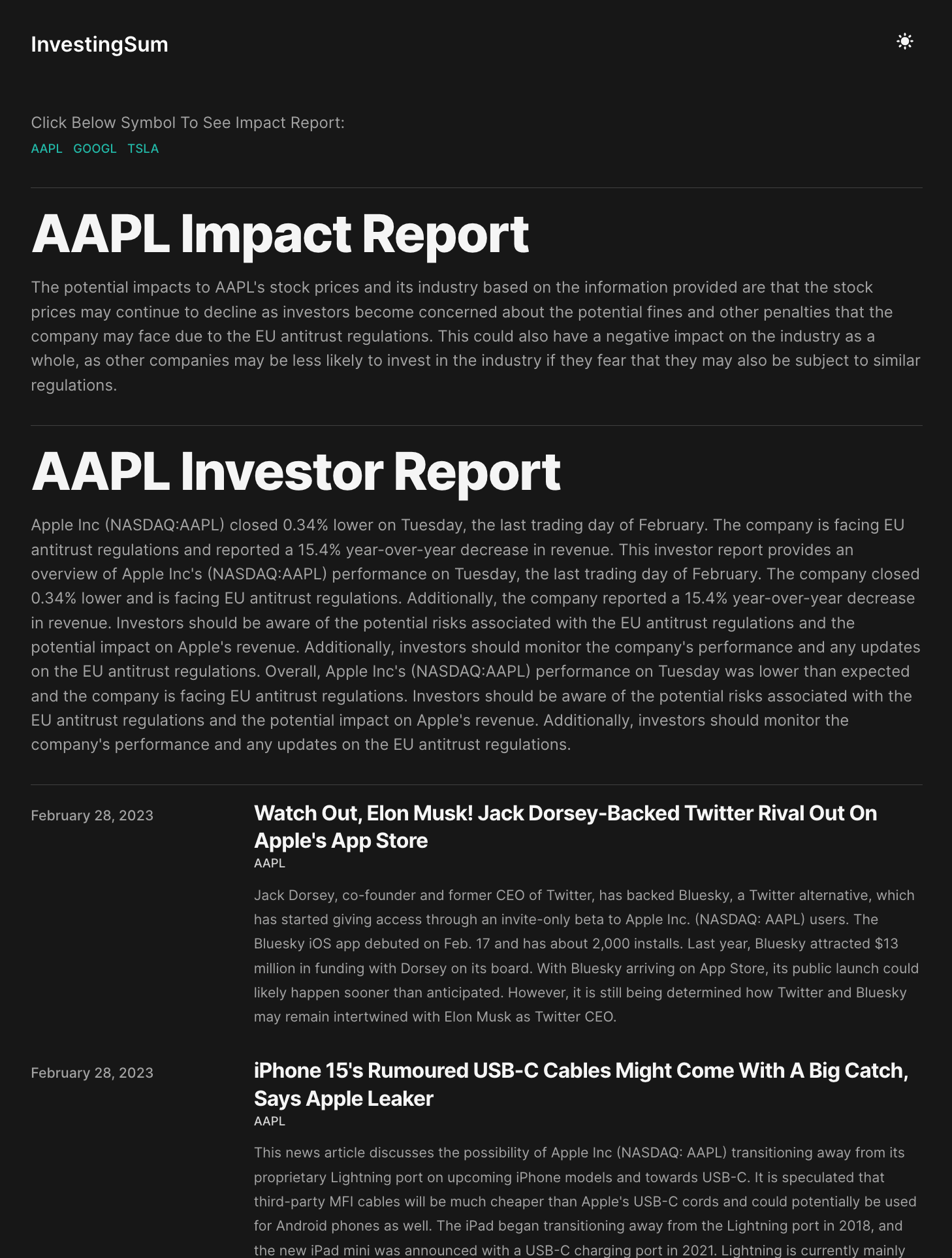 InvestingSum - GPT stock analyst media 1