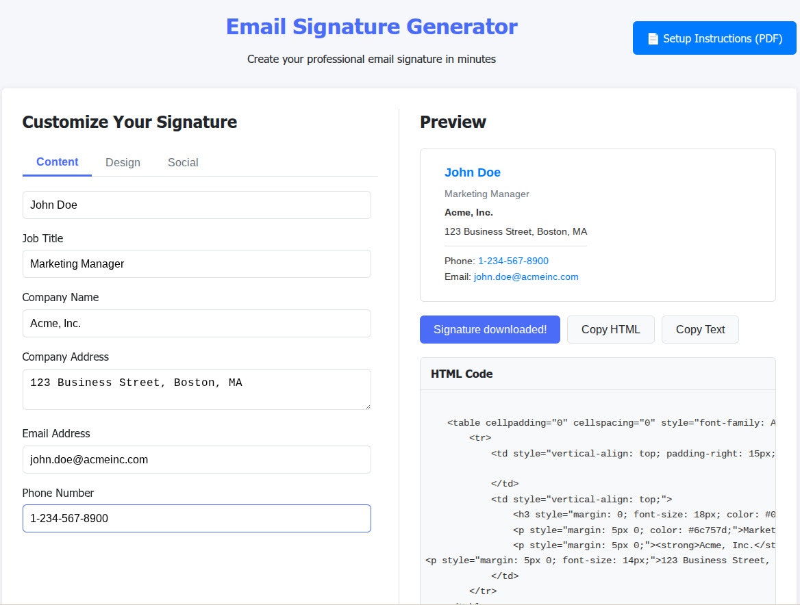 Email Signature Generator gallery image