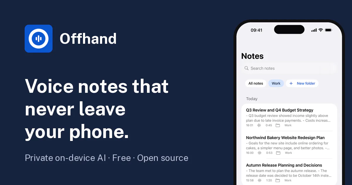 Offhand: Private Voice Notes gallery image