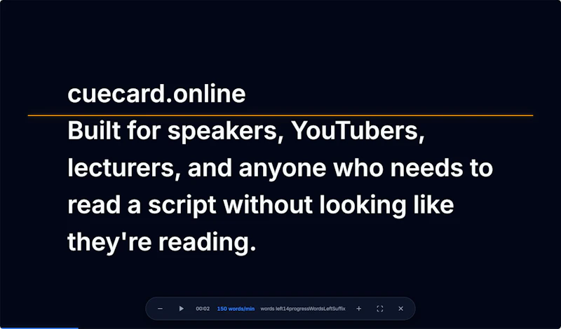 CueCard — Free Online Teleprompter screenshot 2