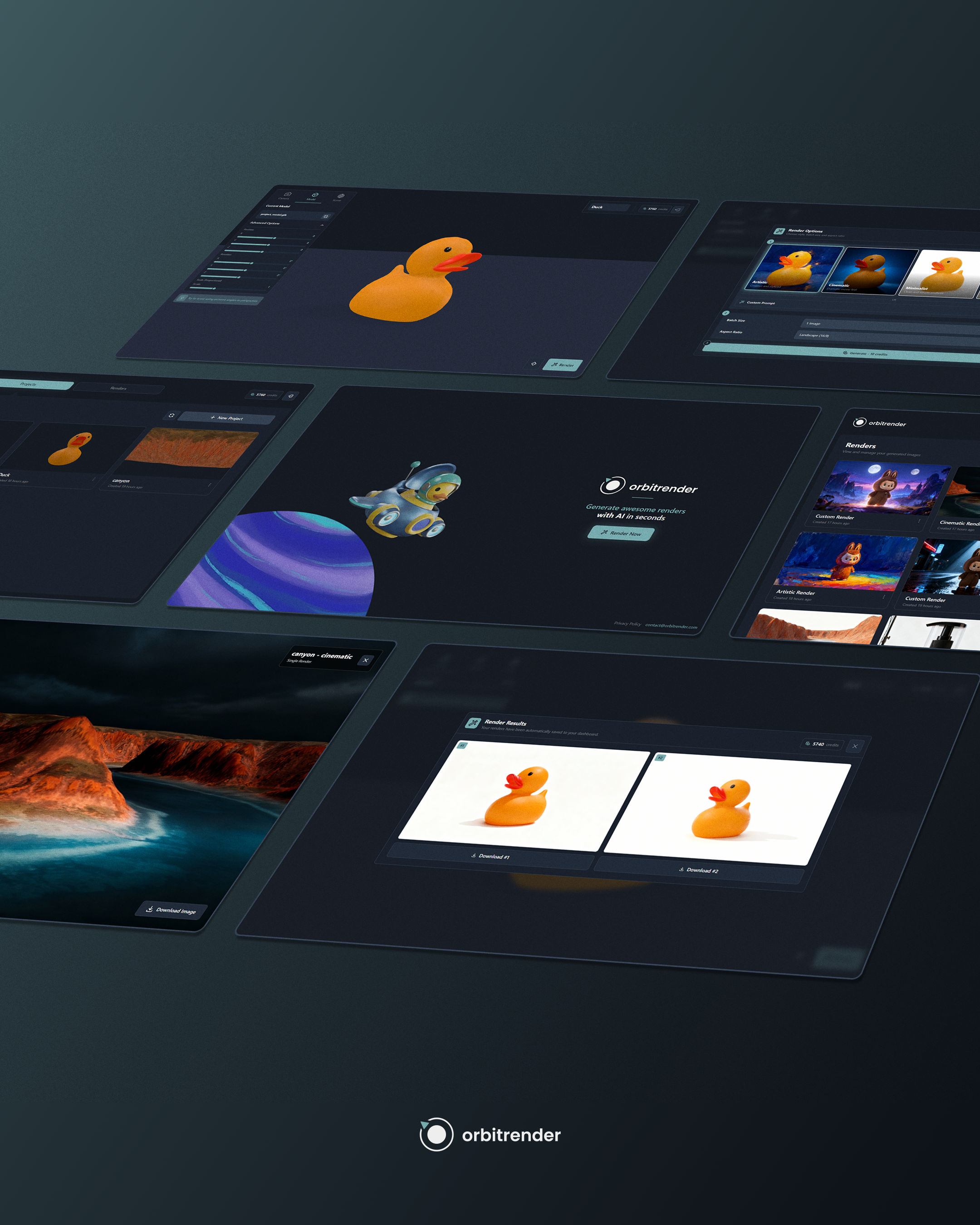 Média Rendu d'orbite - Transformez vos modèles 3D en rendus époustouflants grâce à l'IA. 2