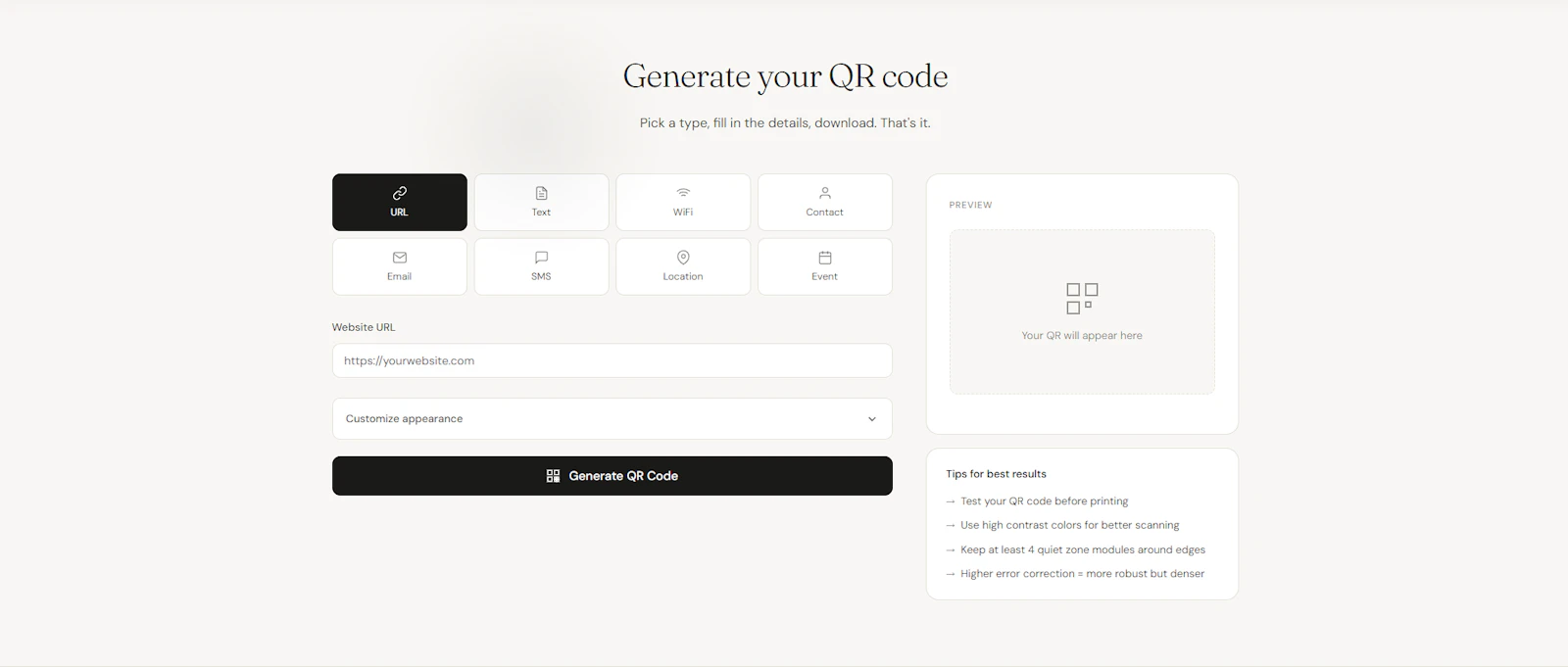 OpenQR — Free QR Code Generator screenshot 2