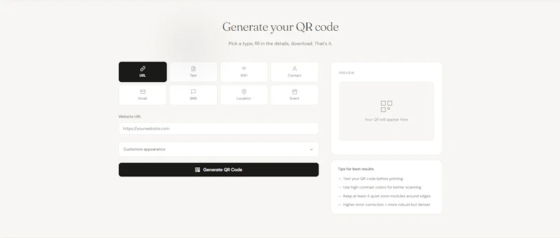 OpenQR — Free QR Code Generator screenshot 2