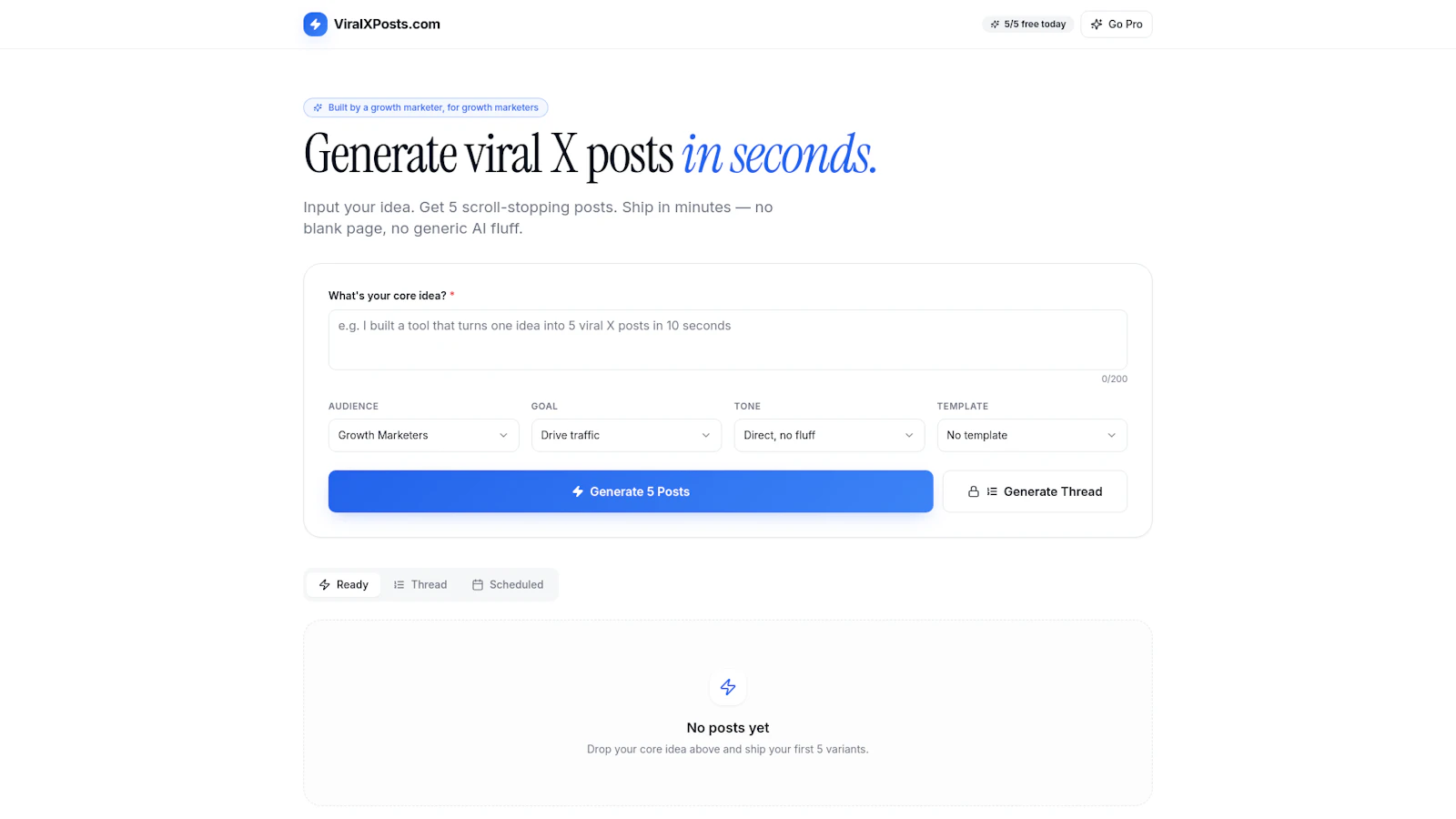 ViralXPosts.com - viral X post generator screenshot 1