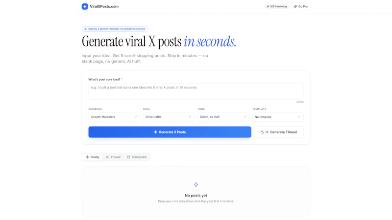 ViralXPosts.com - viral X post generator screenshot 1