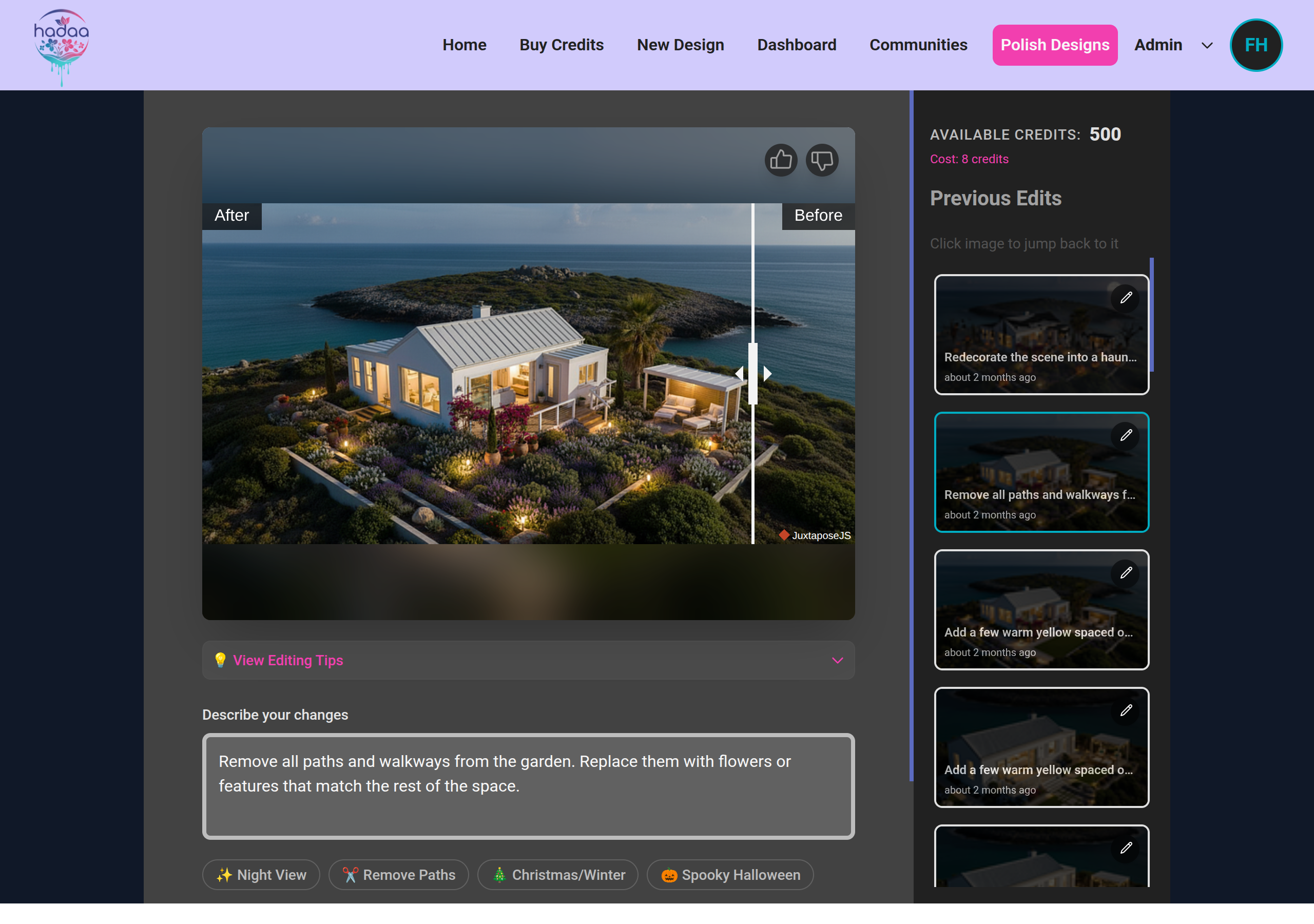 Hadaa AI - Screenshot 2 showing product features and functionality