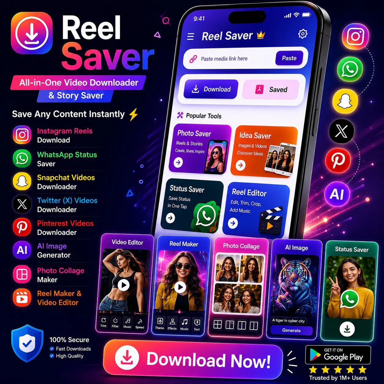 Reel saver video and photo download gallery image