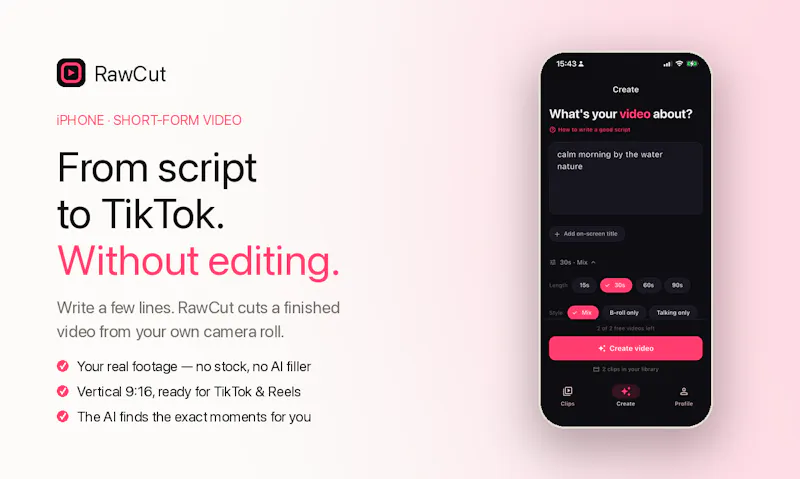 RawCut: AI Video Maker screenshot 1