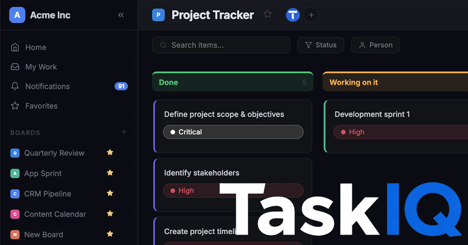 TaskIQ screenshot 2