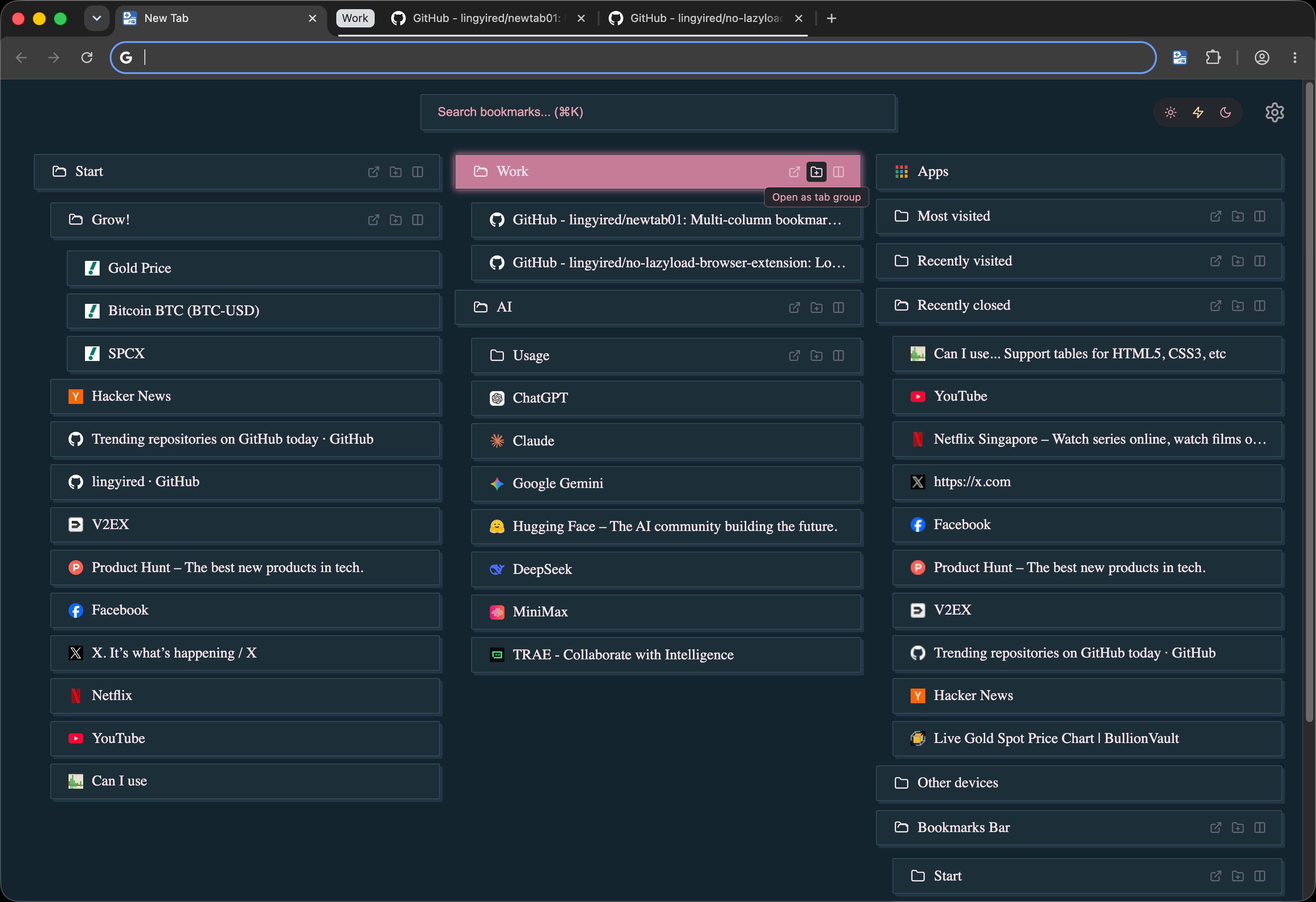newtab01: Bookmark-driven chrome newtab gallery image