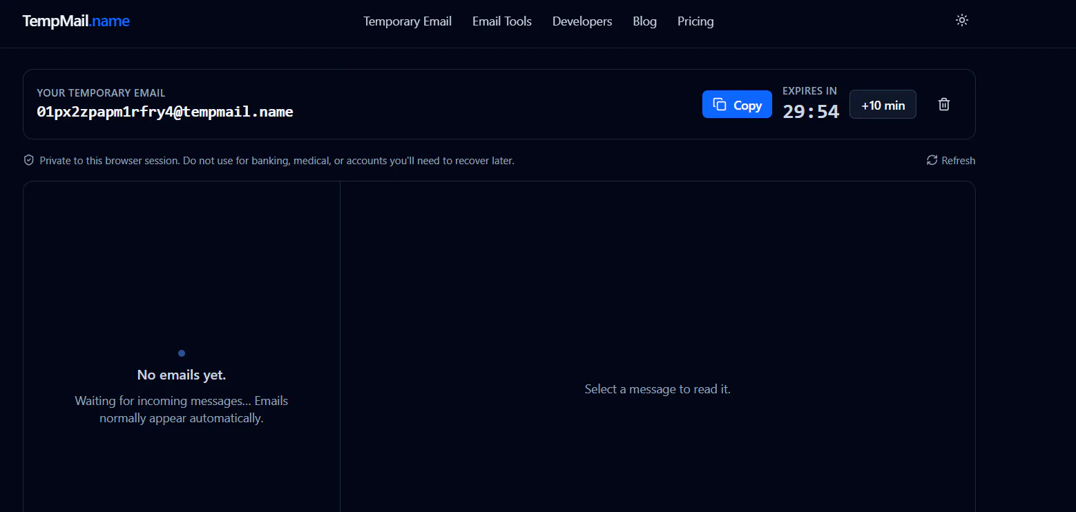 TempMail.name gallery image
