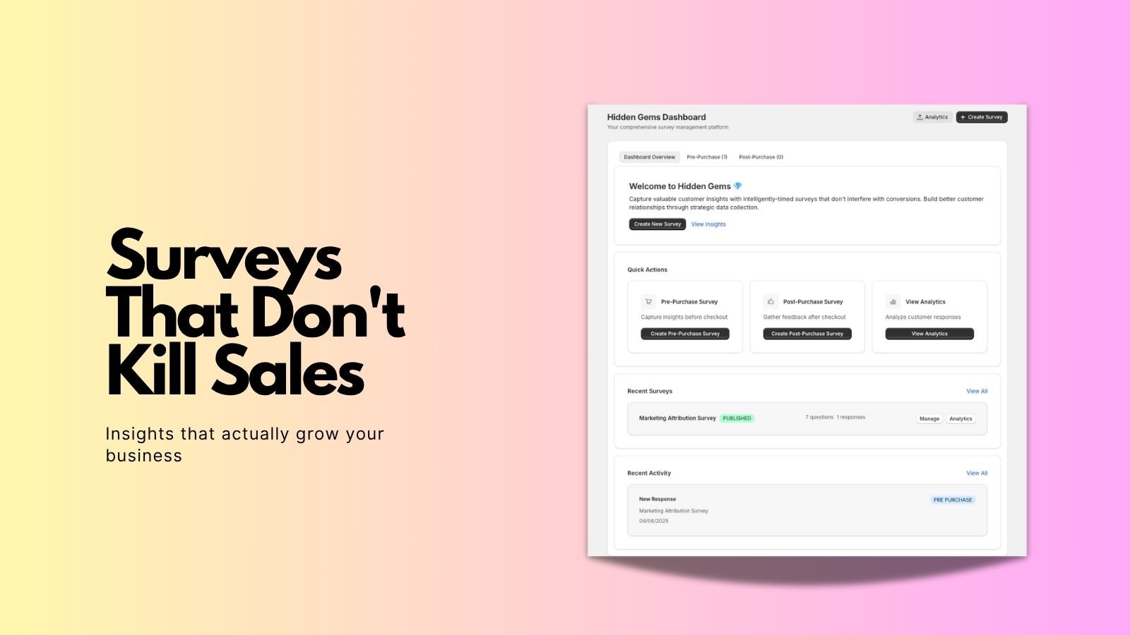 Media Permata Tersembunyi - Survei Pra dan Pos Shopify - Membongkar pandangan untuk membantu anda belajar dari pelanggan anda. 4