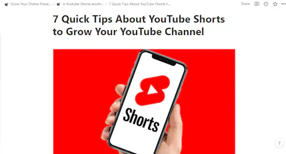 Grow Online Presence with Youtube Shorts gallery image