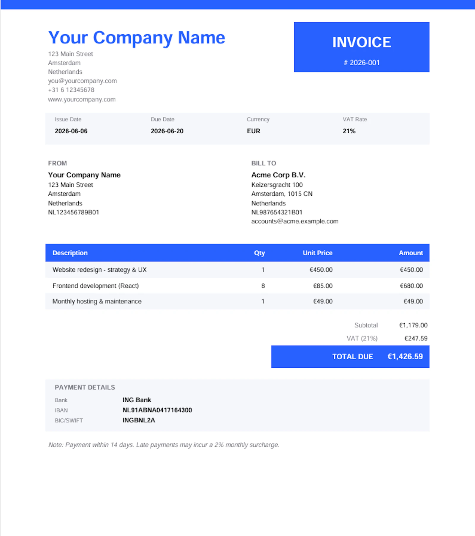 Invoice Generator screenshot 1