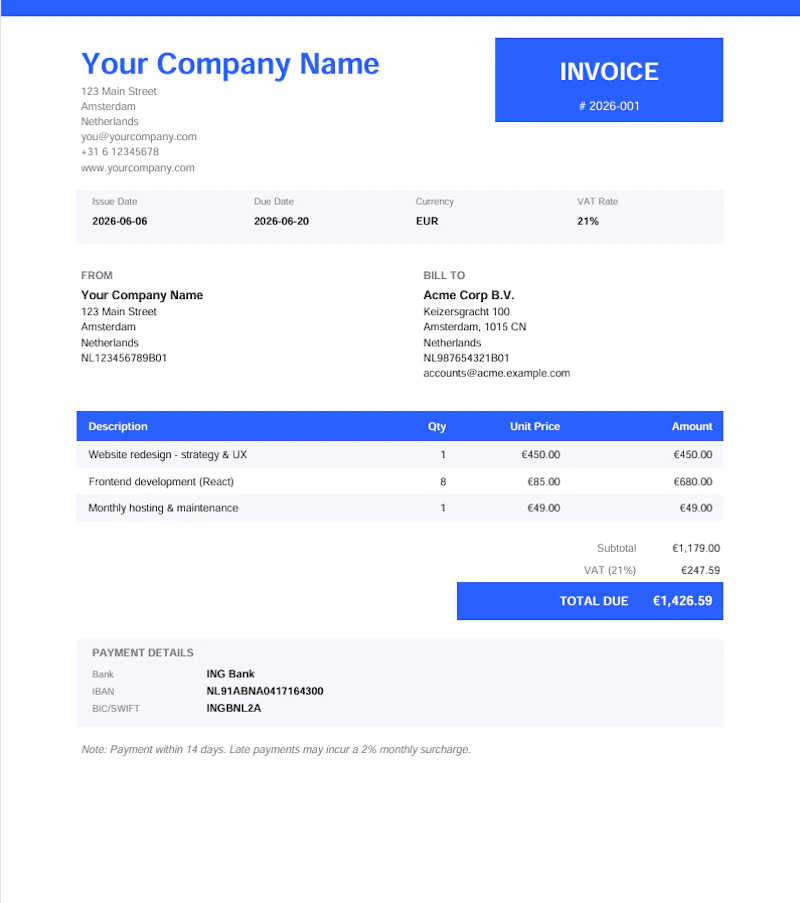 Invoice Generator screenshot 1