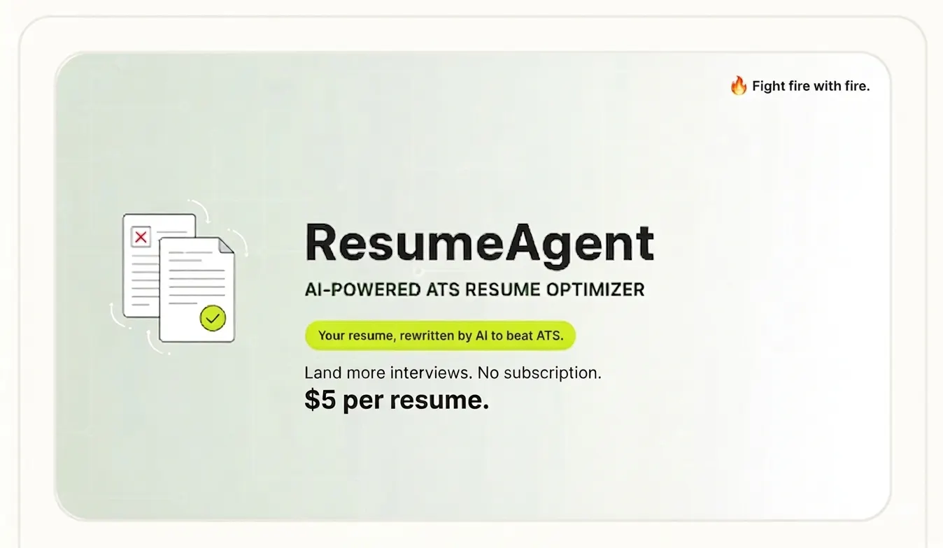 ResumeAgent 제품 배너