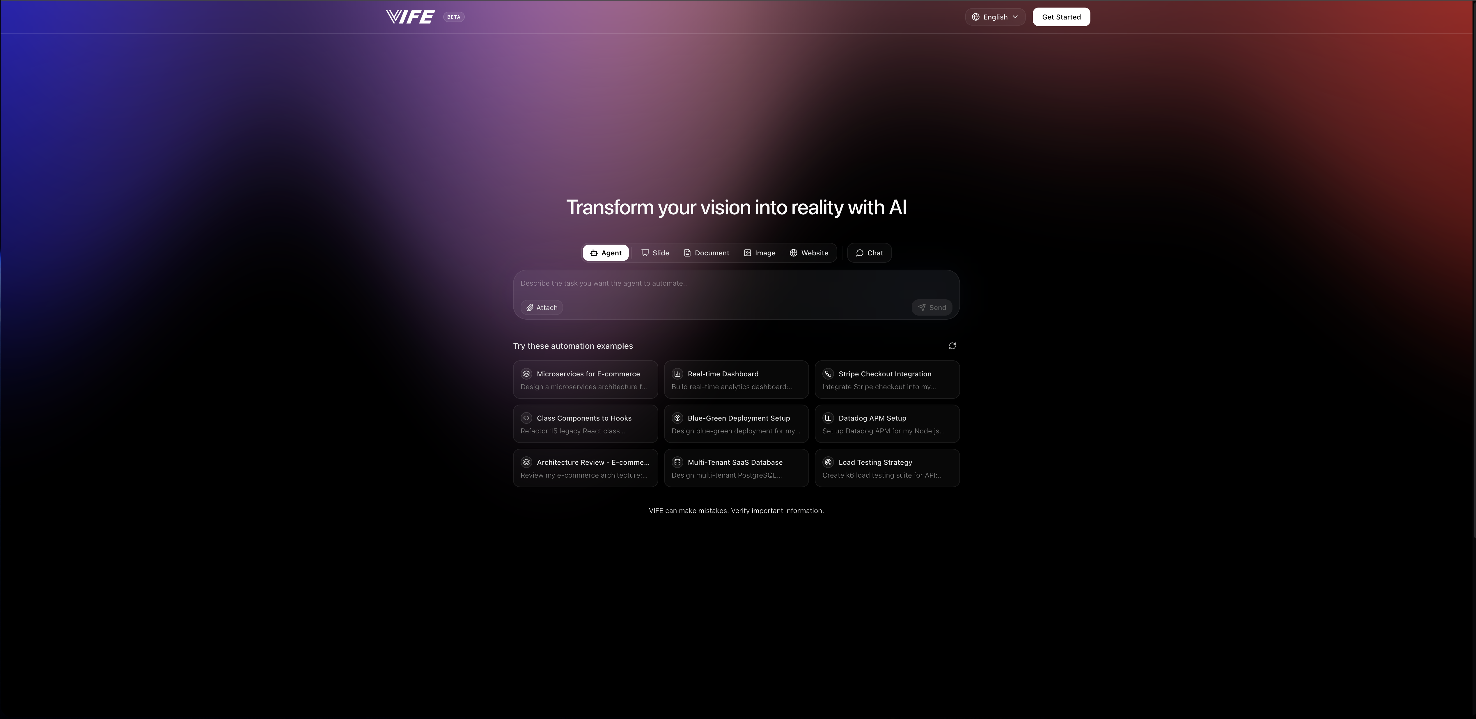 VIFE AI - Main product screenshot demonstrating key features and user interface