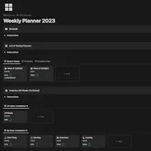 Weekly Planner 2023 ▶︎ Notion Template gallery image