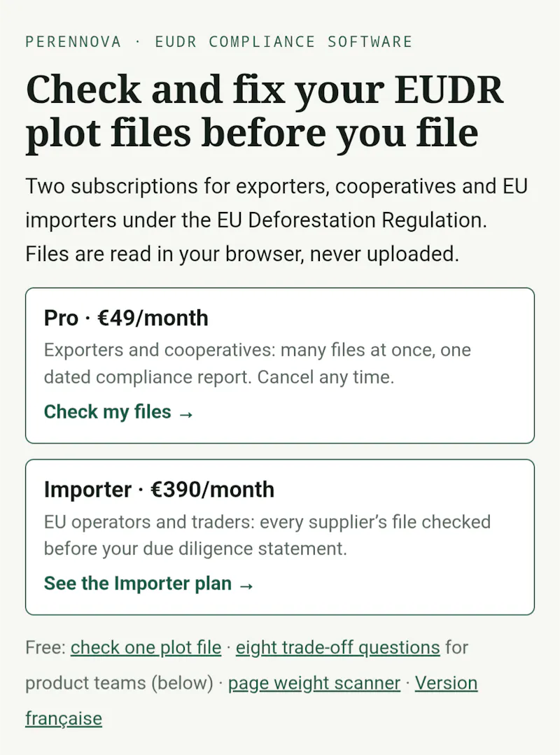 Perennova EUDR Plot File Checker screenshot 1