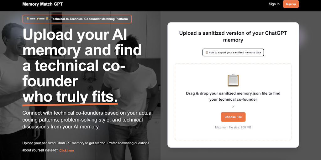 Technical-to-Technical Co-founder Match
