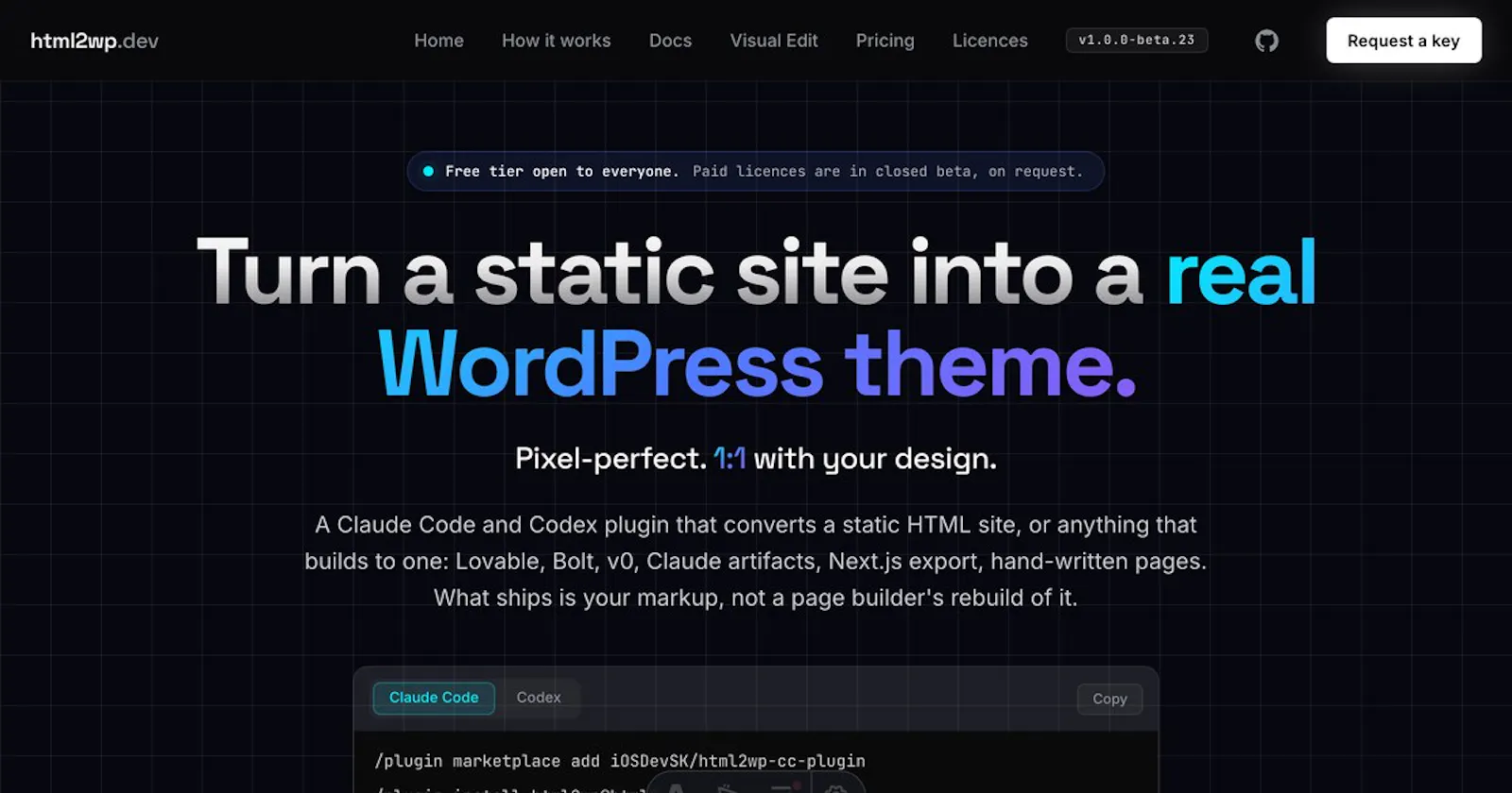 html2wp screenshot 1
