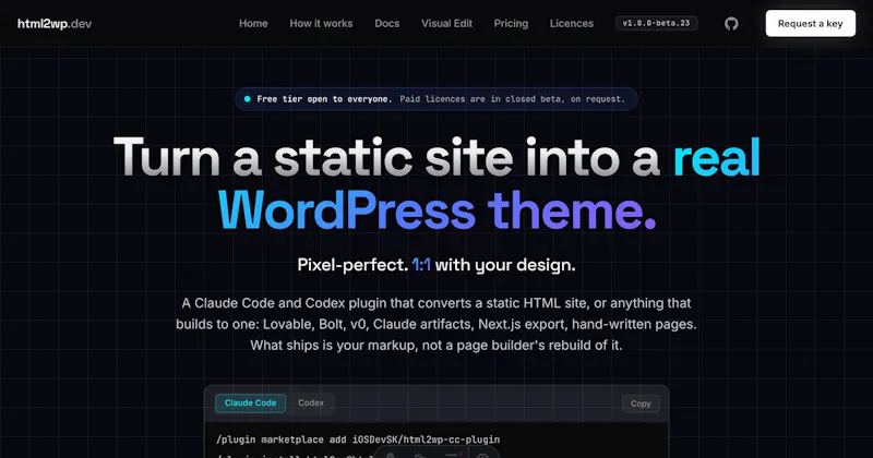html2wp screenshot 1