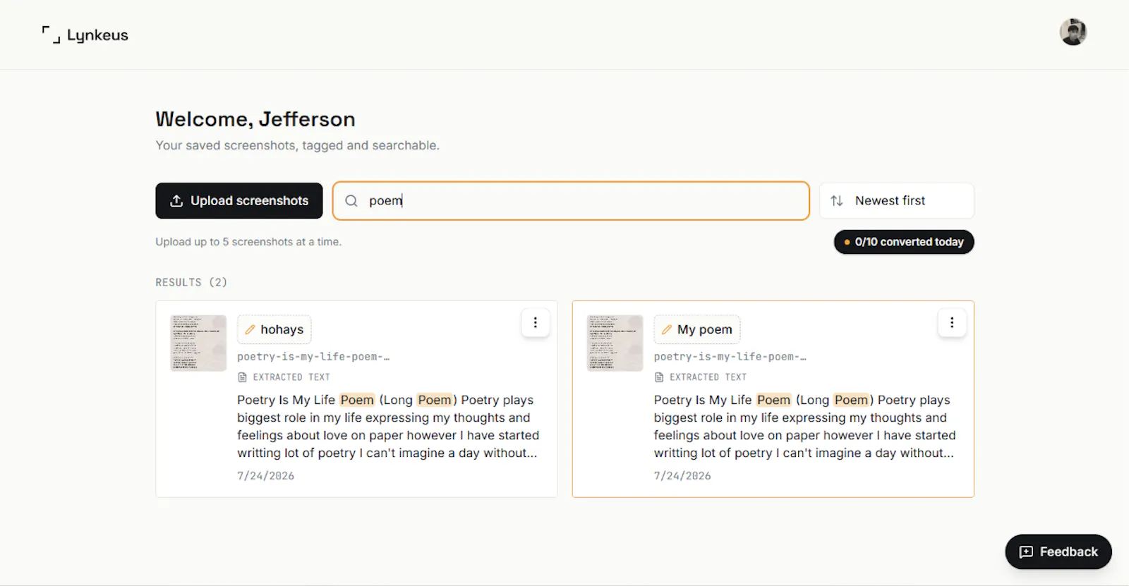 Lynkeus — Image to text, for screenshots screenshot 6