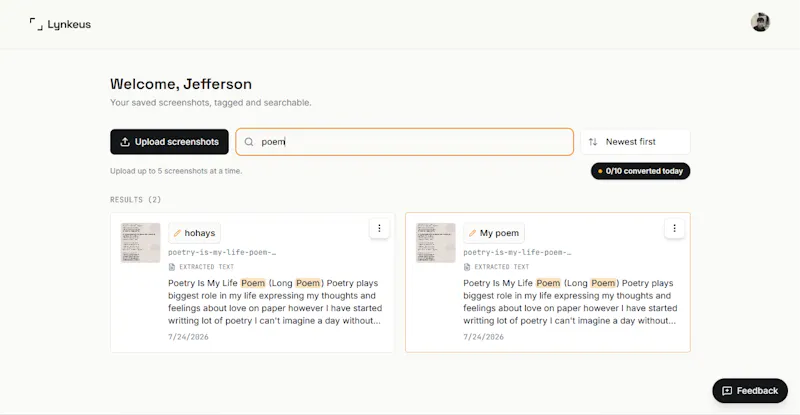Lynkeus — Image to text, for screenshots screenshot 6