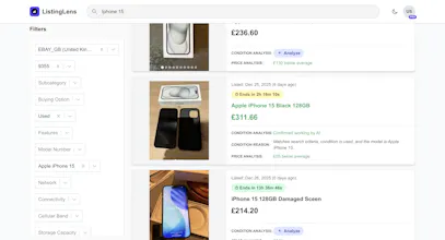 ListingLens - Real-time eBay Price Intel gallery image