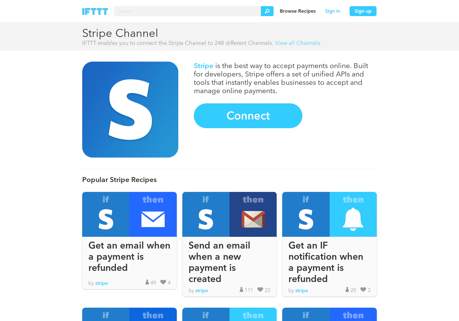 Stripe IFTTT Channel