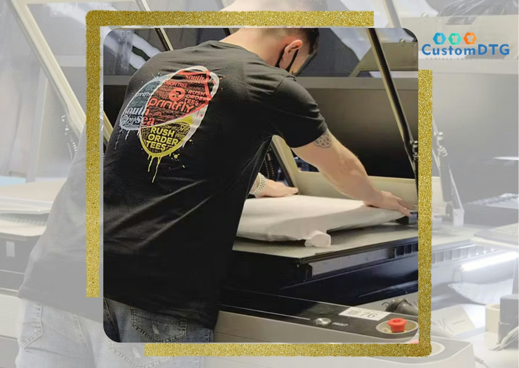 เสื้อยืดที่กำหนดเองพร้อมการพิมพ์ DTG