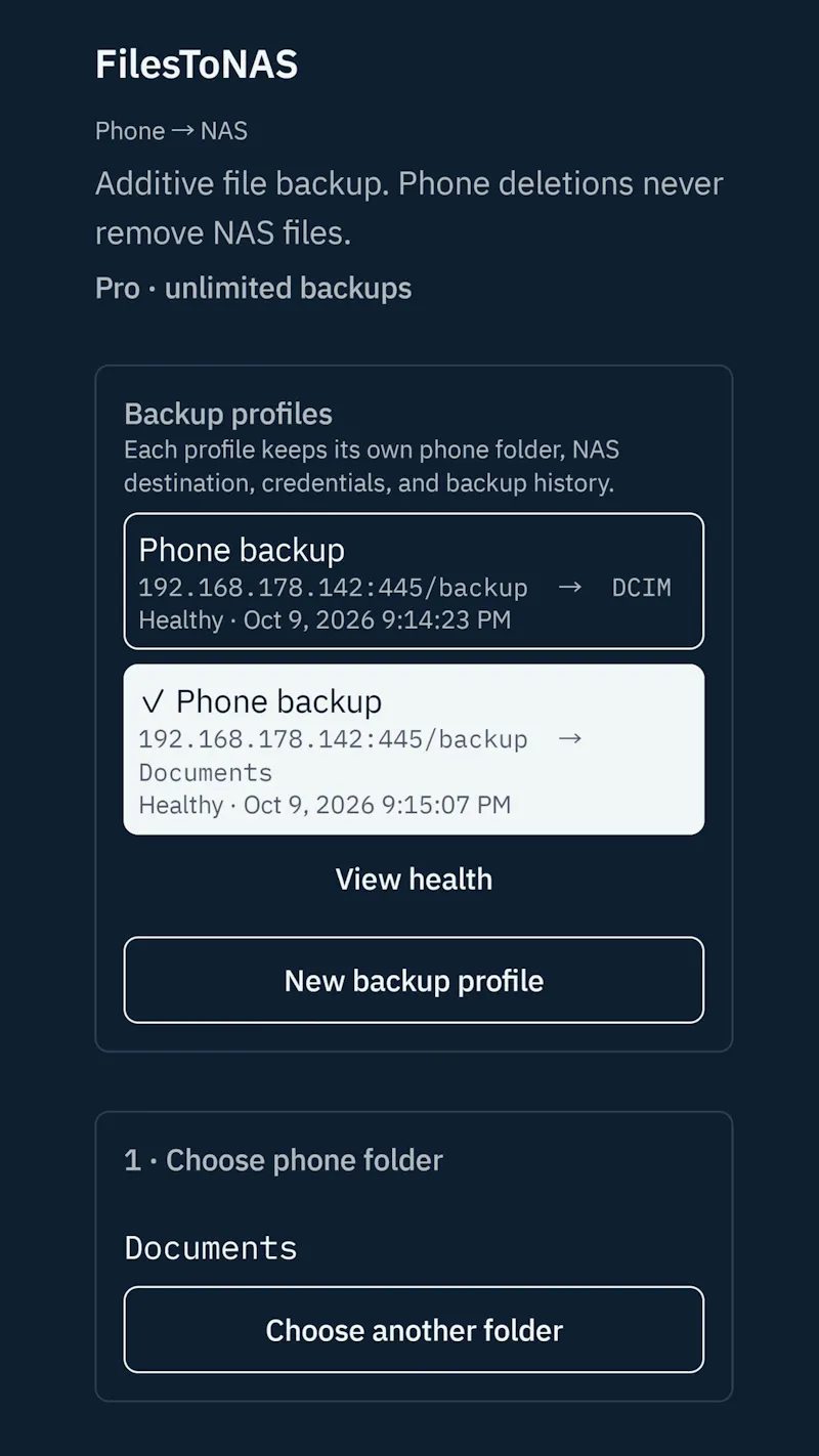 FilesToNAS screenshot 2