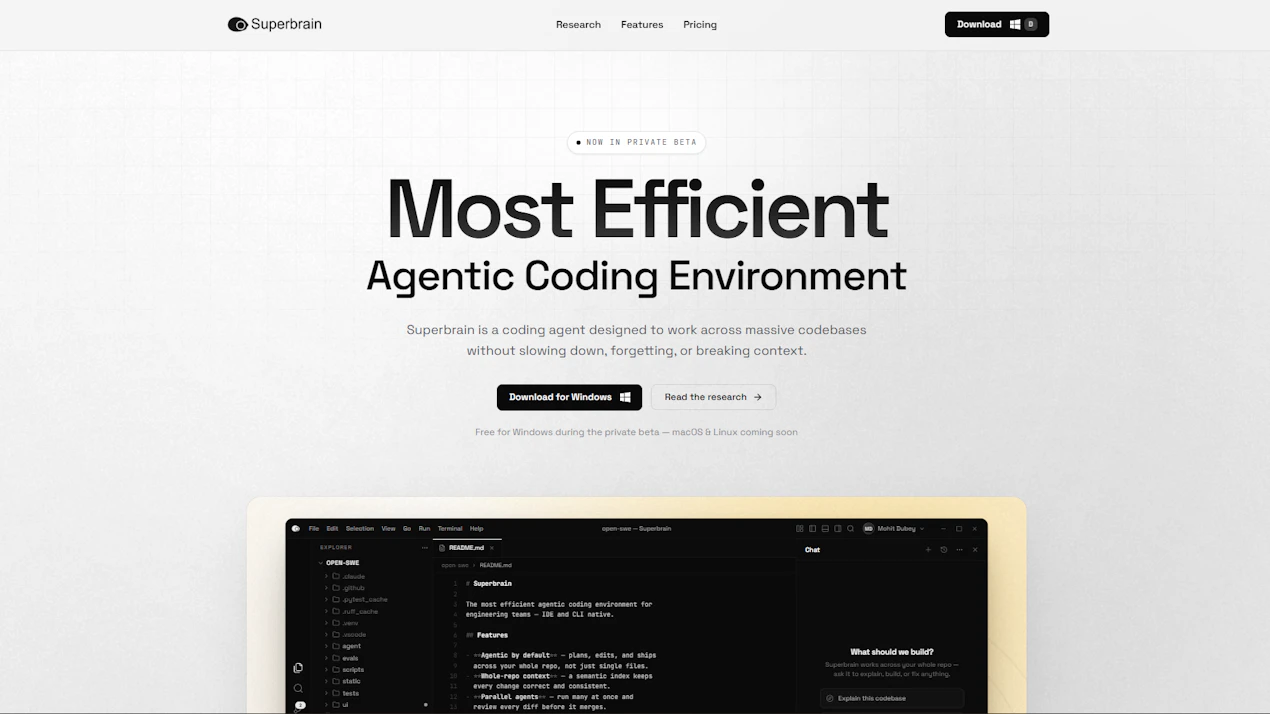 Superbrain | AI Coding Agent product