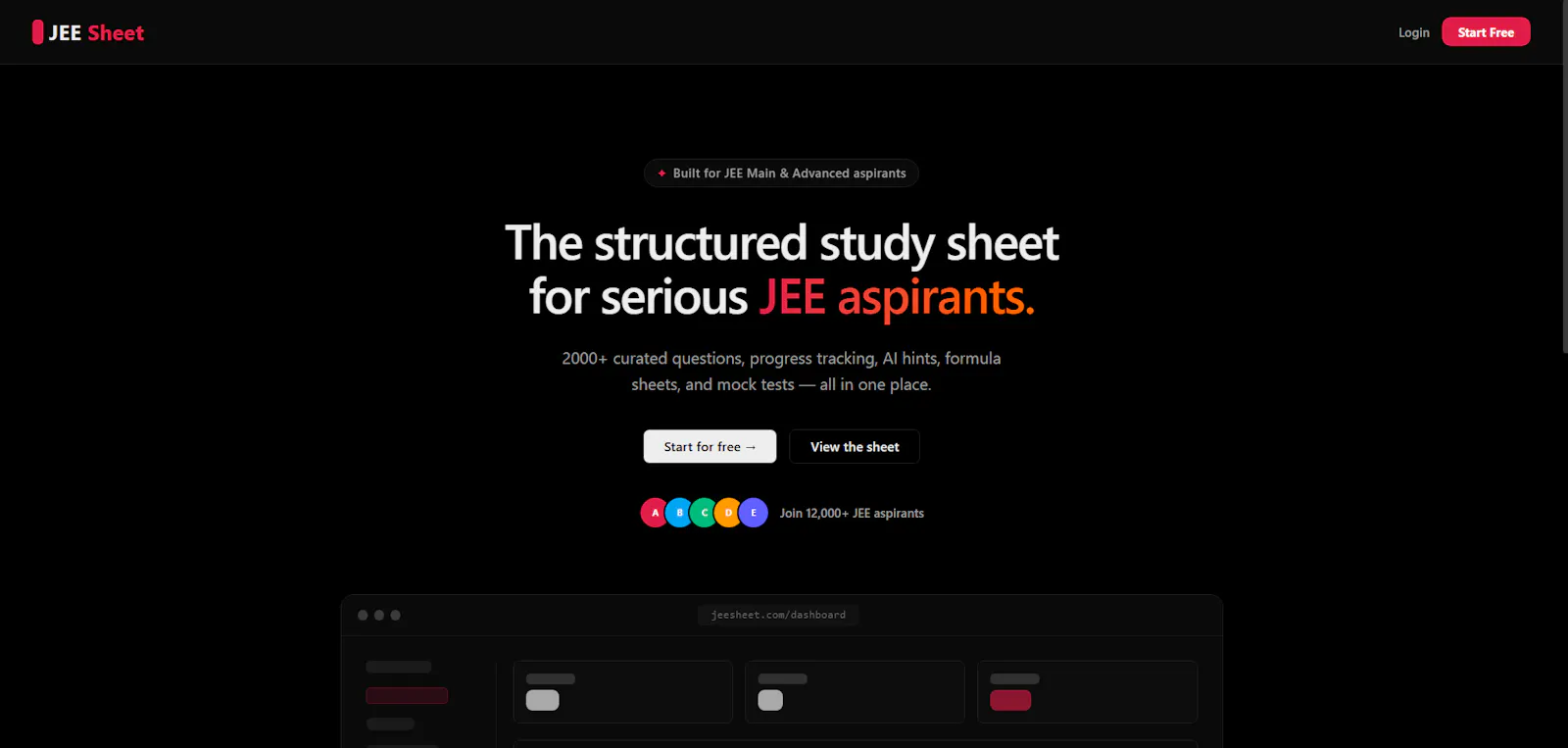 JEEA2Z - Structured JEE Problem Tracker screenshot 1